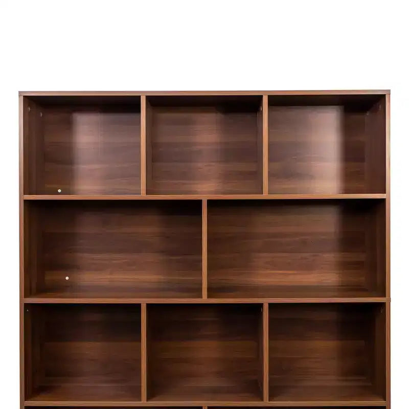 Libreria moderna a 4 ripiani GDFStudio Cedric da 180 cm con 10 scomparti e 3 ante