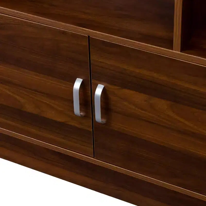 Libreria moderna a 4 ripiani GDFStudio Cedric da 180 cm con 10 scomparti e 3 ante