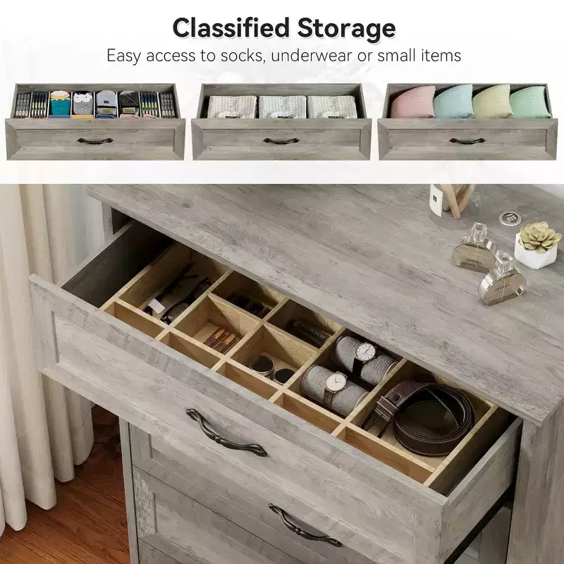 COZONY Modern 5/6-Drawer Dresser with Optional Configuration, Versatile Storage Chest for Closet Organization, Kids Bedroom & Living Room