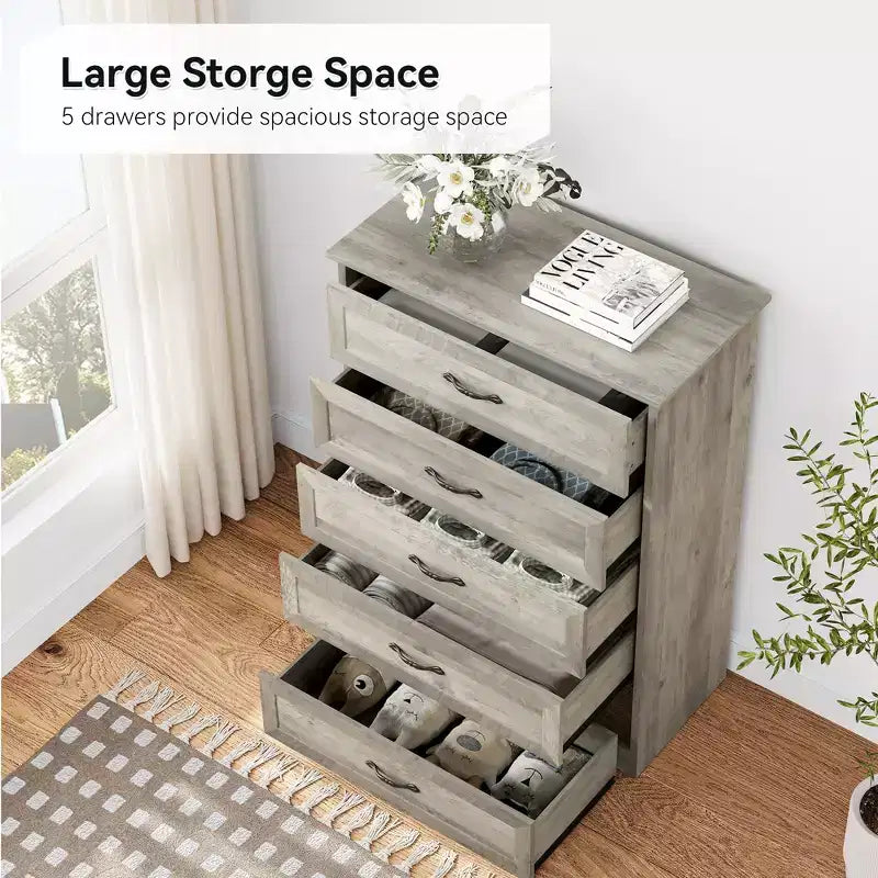 COZONY Modern 5/6-Drawer Dresser with Optional Configuration, Versatile Storage Chest for Closet Organization, Kids Bedroom & Living Room