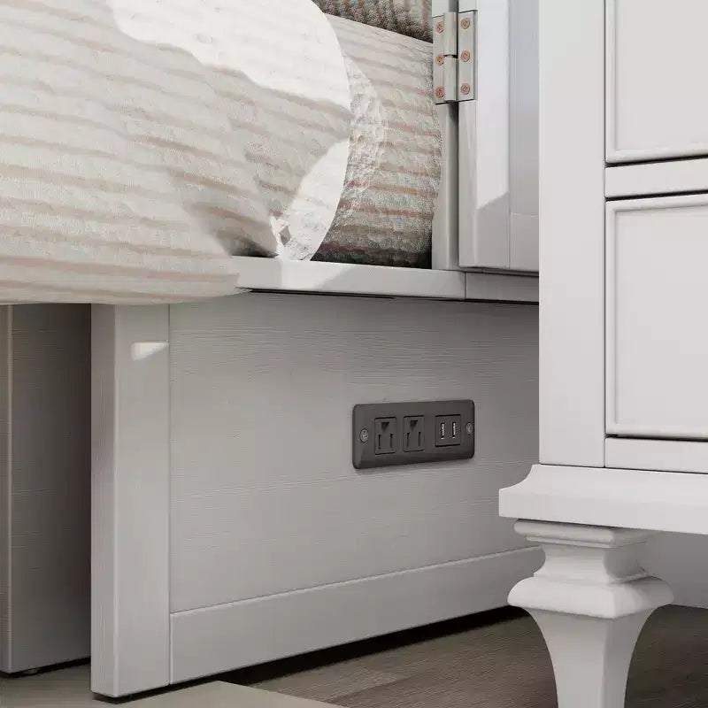 Keloyid Haimyy Letto a scomparsa matrimoniale in legno massello con caricatore integrato e 2 robusti cassetti
