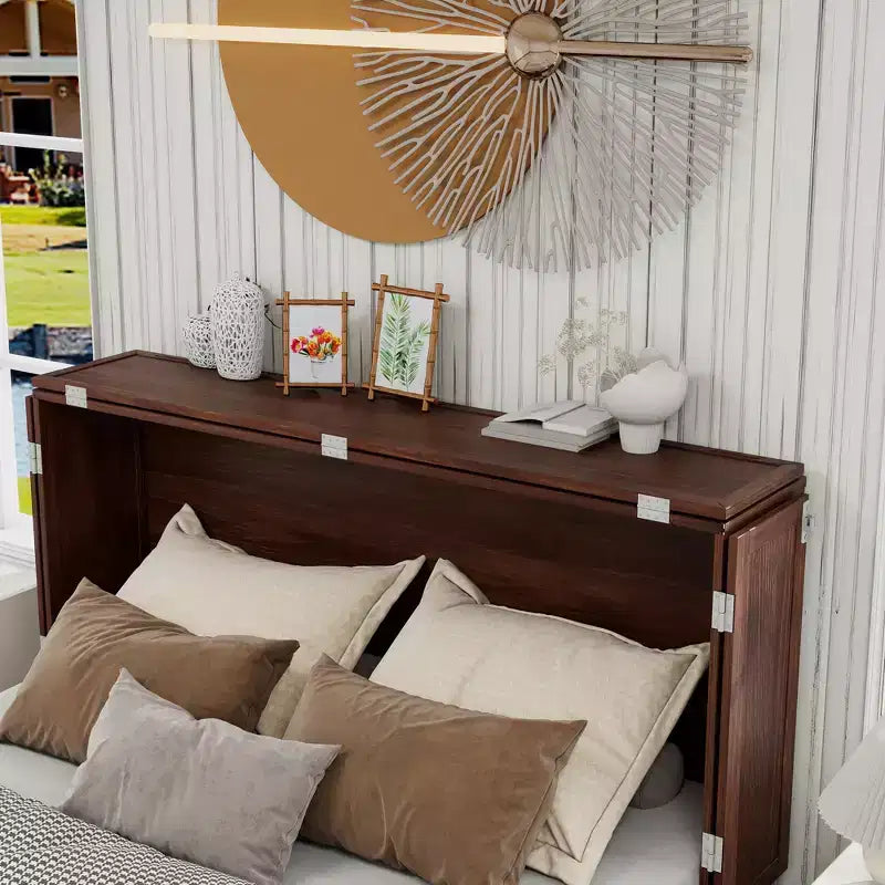 Keloyid Haimyy Letto a scomparsa matrimoniale in legno massello con caricatore integrato e 2 robusti cassetti