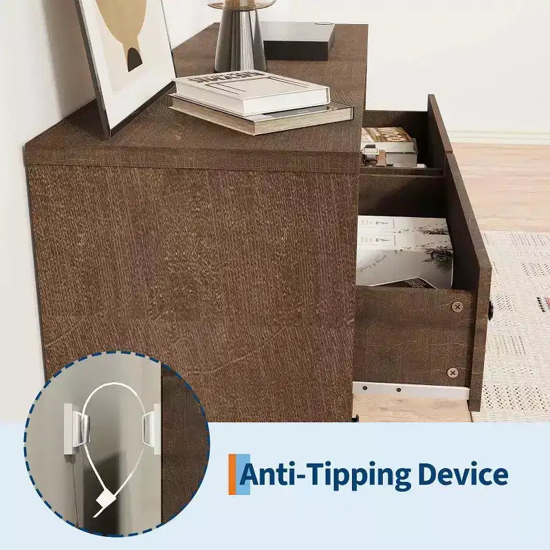 Cassettiera a 6 cassetti e porta TV con dettagli scanalati, organizer contenitore in legno per camera da letto, soggiorno o corridoio