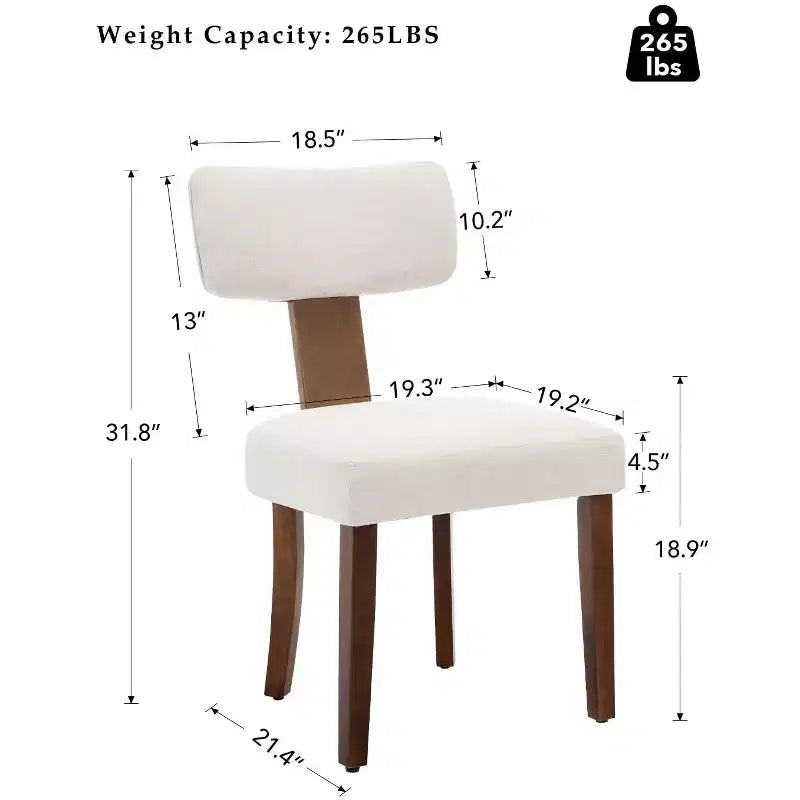 Set di 2 sedie da pranzo con struttura in legno massello e rivestimento in pelle, capacità di peso di 120 kg, facili da pulire per sala da pranzo