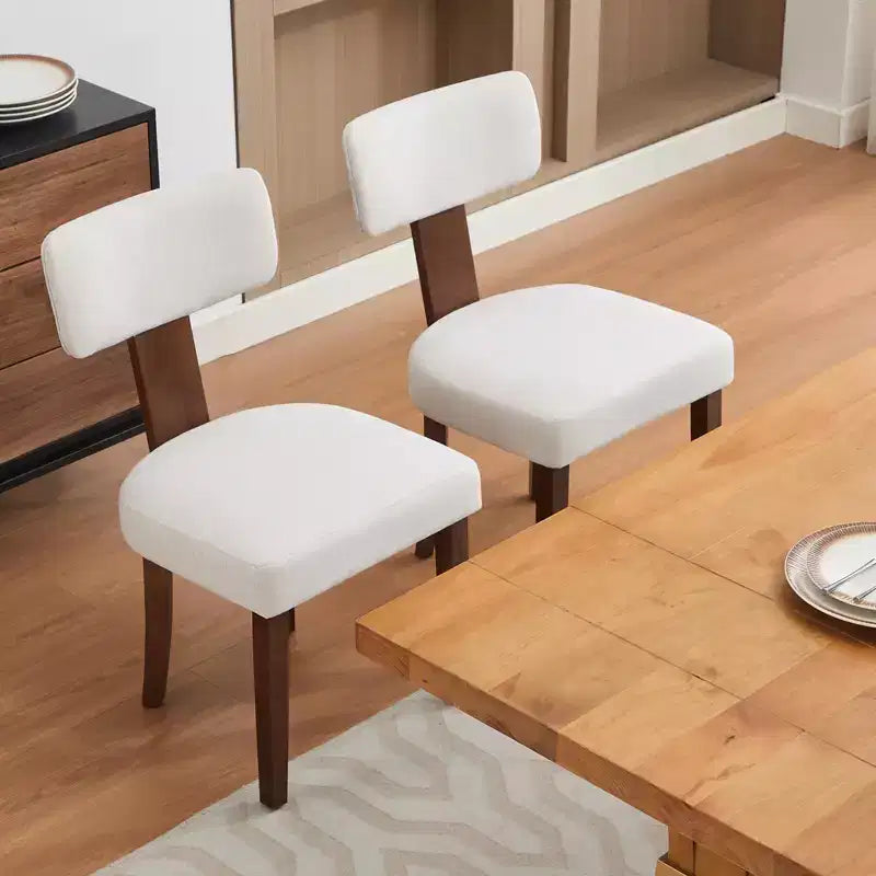 Set di 2 sedie da pranzo con struttura in legno massello e rivestimento in pelle, capacità di peso di 120 kg, facili da pulire per sala da pranzo