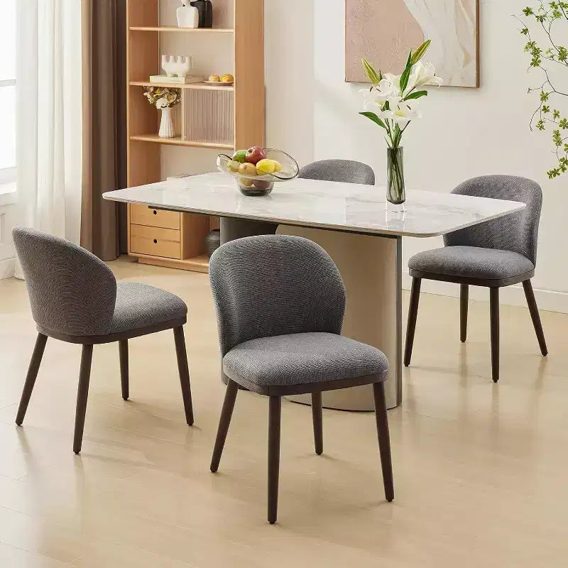 Dining Chair Set of 2, Wooden Leg Kitchen Chairs, Comfortable Fabric Seat, Suitable for Dining Room, Kitchen, Living Room, Easy Installation