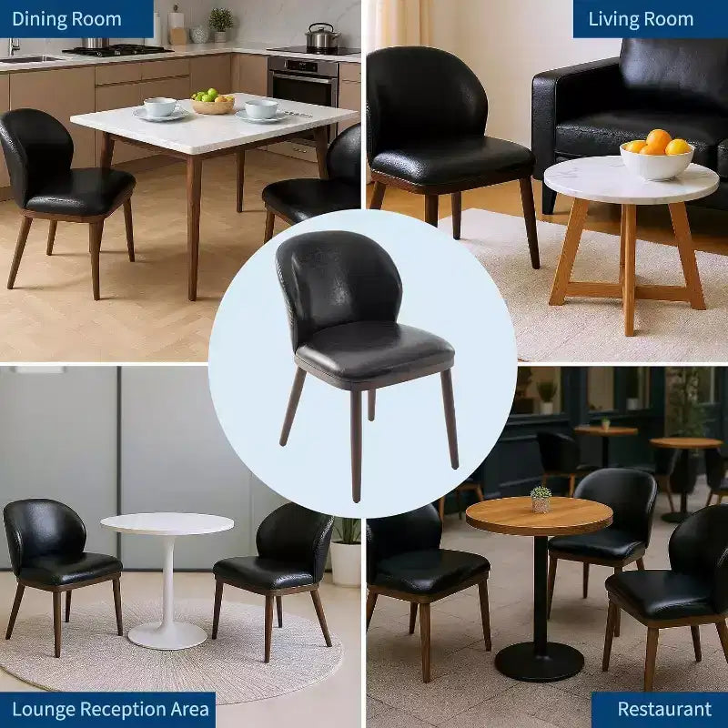 Dining Chair Set of 2, Wooden Leg Kitchen Chairs, Comfortable Fabric Seat, Suitable for Dining Room, Kitchen, Living Room, Easy Installation