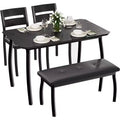 COZONY 5-Piece Dining Table Set with Wooden Table, Upholstered Bench and 2 Chairs, Space-Saving Dinette Set for Studio, Kitchen, Dining Room
