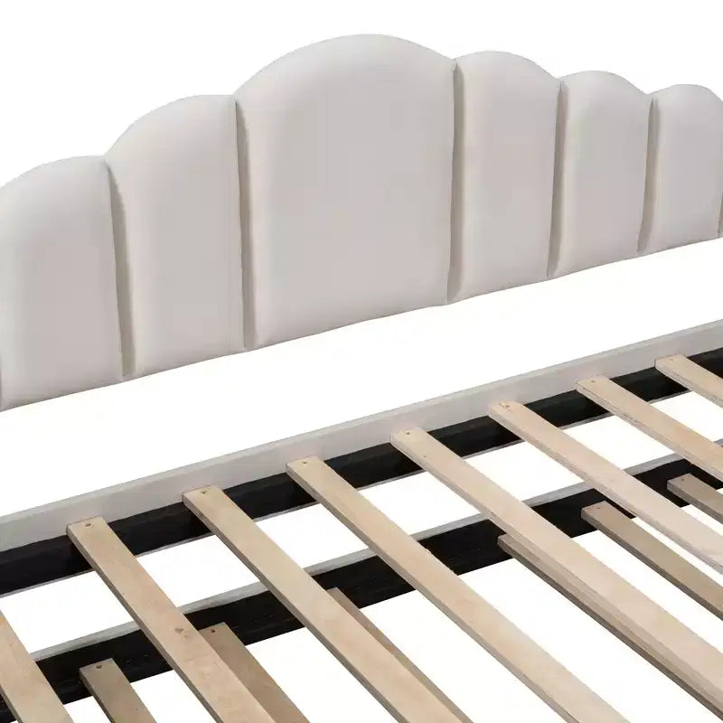 Bellemave Letto a giorno a una piazza con letto estraibile per adulti, bambini, ragazze, ragazzi, letti a giorno con letto estraibile per soggiorno, velluto, beige