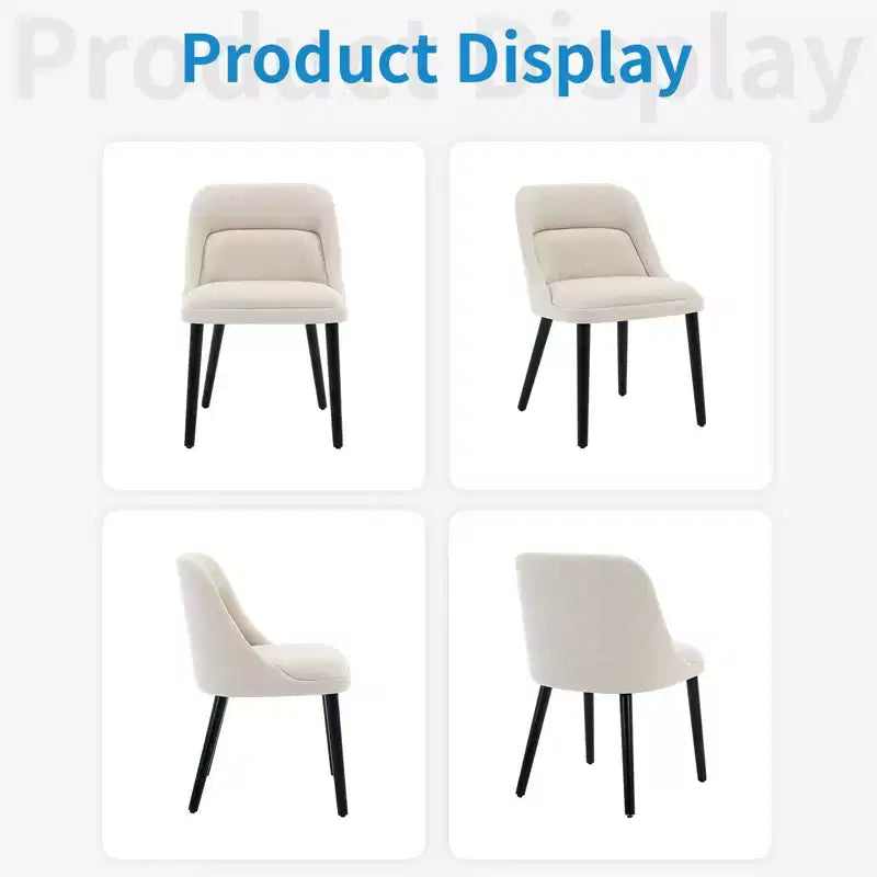 Set di 2 sedie da pranzo con gambe in legno, rivestite in tessuto di lino per cucina, sala da pranzo, bar, soggiorno
