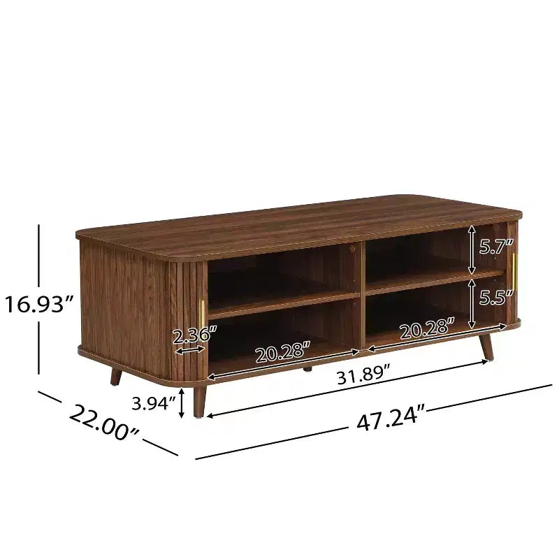 Christopher Knight Home Nova Sliding Door Storage Coffee Table with Adjustable Shelves
