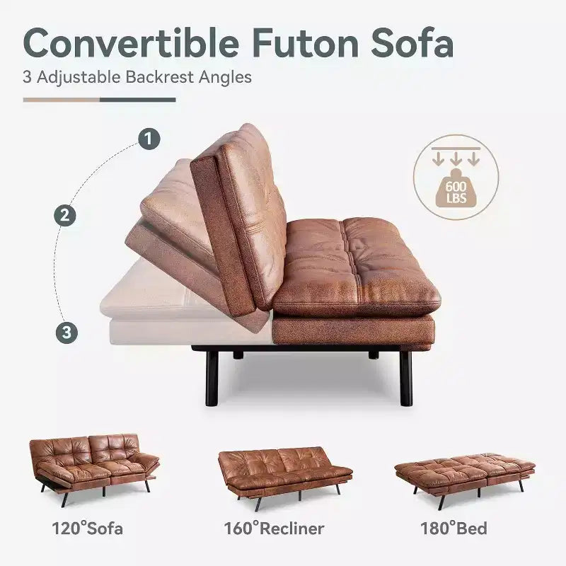 Dyonery 71 Divano Letto Convertibile in Memory Foam, Divanetto Moderno per Soggiorno, Braccioli e Schienale Regolabili, Tessuto in Lino - Grigio Chiaro