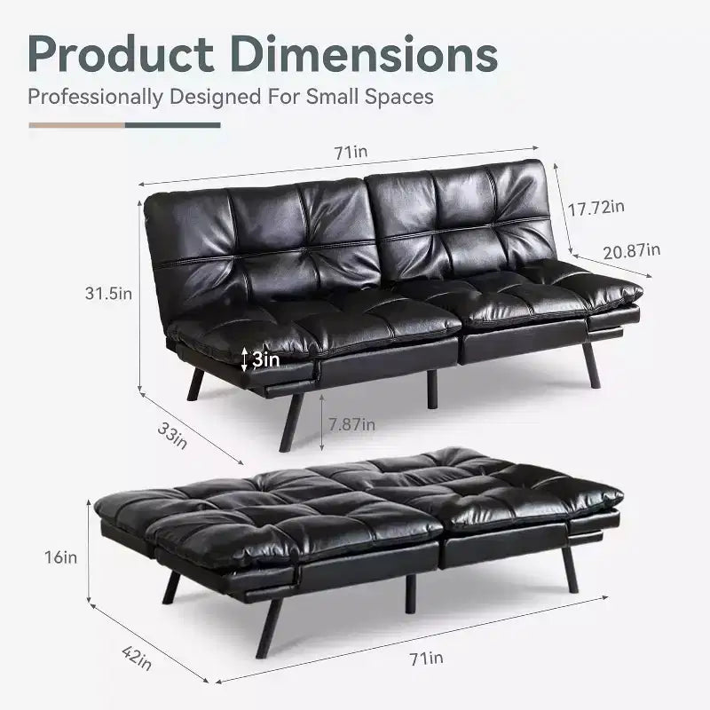 Dyonery 71 Divano Letto Convertibile in Memory Foam, Divanetto Moderno per Soggiorno, Braccioli e Schienale Regolabili, Tessuto in Lino - Grigio Chiaro