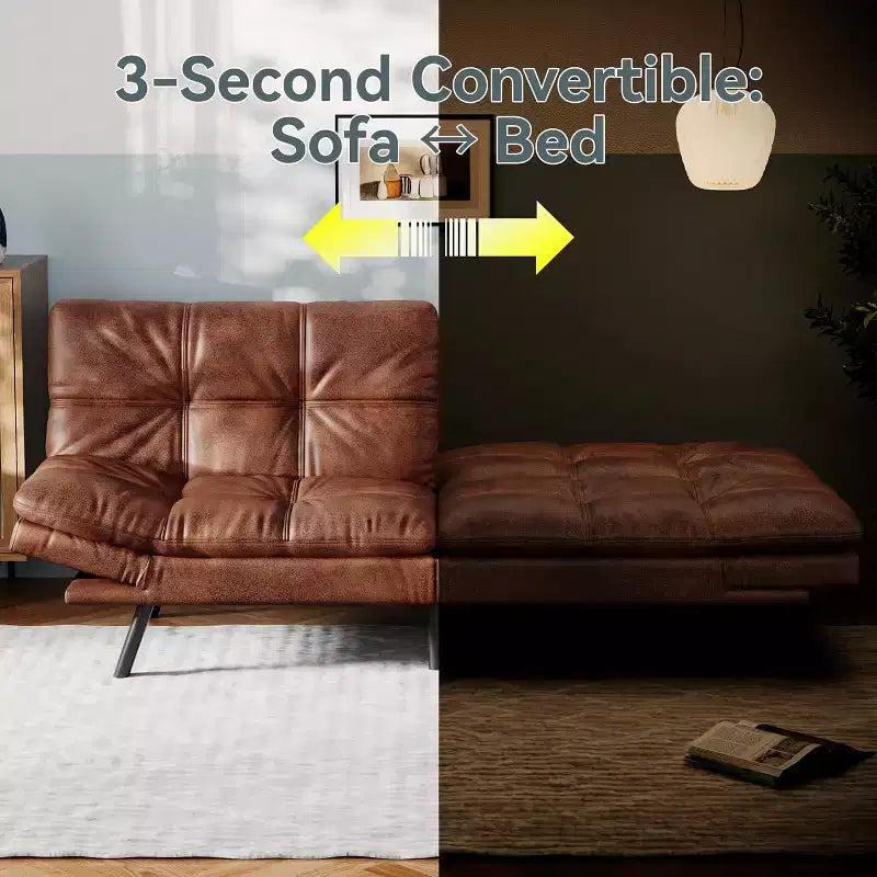 Dyonery 71 Divano Letto Convertibile in Memory Foam, Divanetto Moderno per Soggiorno, Braccioli e Schienale Regolabili, Tessuto in Lino - Grigio Chiaro