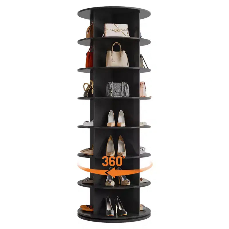 Scarpiera a torre rotante autoportante a 7 livelli, espositore per scarpe, organizer verticale per scarpe a 360° per ingresso, camera da letto, bianco
