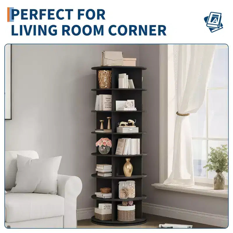Scarpiera a torre rotante autoportante a 7 livelli, espositore per scarpe, organizer verticale per scarpe a 360° per ingresso, camera da letto, bianco