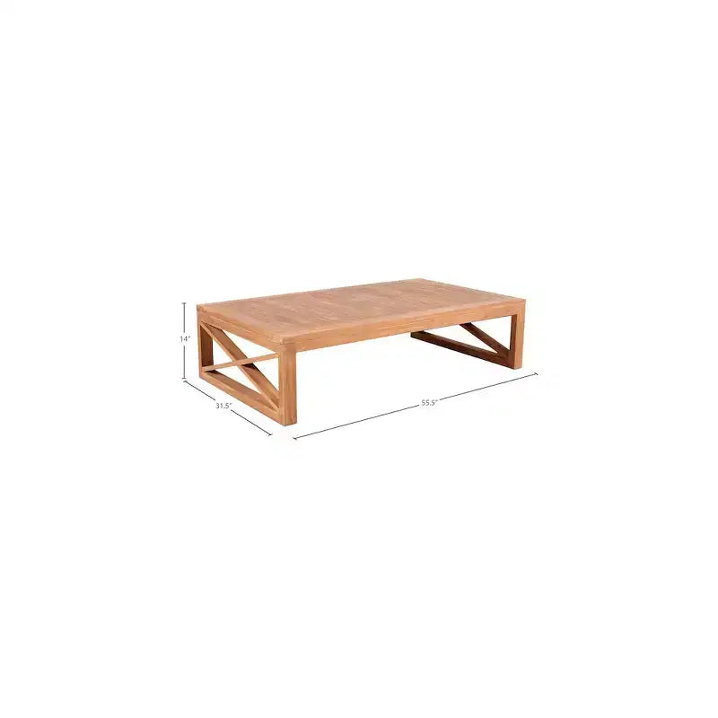 Meridian Furniture, Tavolino da caffè da esterno Anguilla in teak naturale