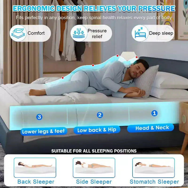 BestMassage Materasso da 6 Pollici in Memory Foam al Carbone di Bambù, Fermezza Media, Certificato CertiPUR-US