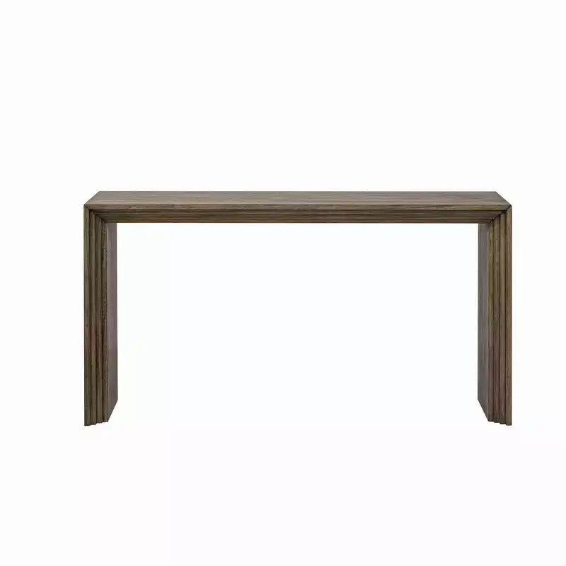 Okak Tavolino Consolle Moderno con Impiallacciatura di Paulownia, Tavolo da Ingresso con Design Unico e Piano Spesso, Tavolo d'Appoggio per Foyer, Salotto