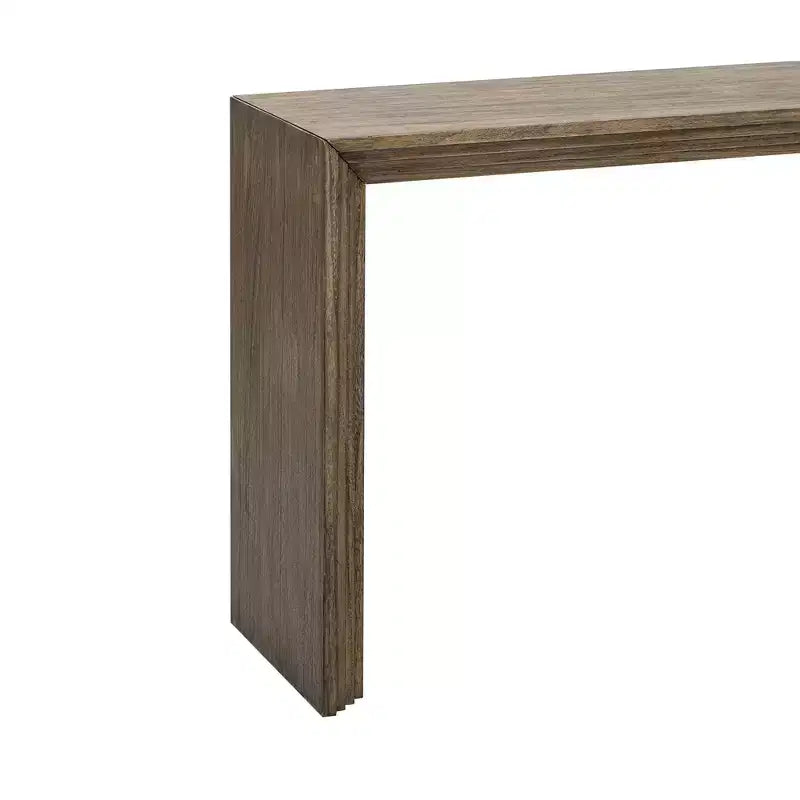 Okak Tavolino Consolle Moderno con Impiallacciatura di Paulownia, Tavolo da Ingresso con Design Unico e Piano Spesso, Tavolo d'Appoggio per Foyer, Salotto