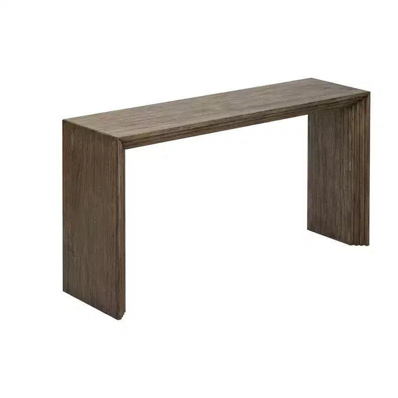 Okak Tavolino Consolle Moderno con Impiallacciatura di Paulownia, Tavolo da Ingresso con Design Unico e Piano Spesso, Tavolo d'Appoggio per Foyer, Salotto