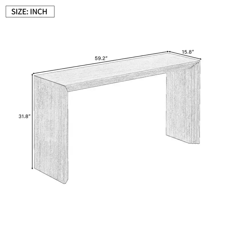 Okak Tavolino Consolle Moderno con Impiallacciatura di Paulownia, Tavolo da Ingresso con Design Unico e Piano Spesso, Tavolo d'Appoggio per Foyer, Salotto