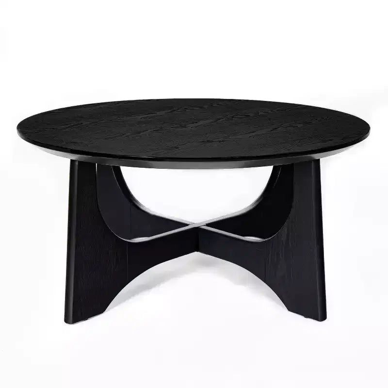 Tavolino rotondo Homy Casa con base scultorea per soggiorno o salotto, nero