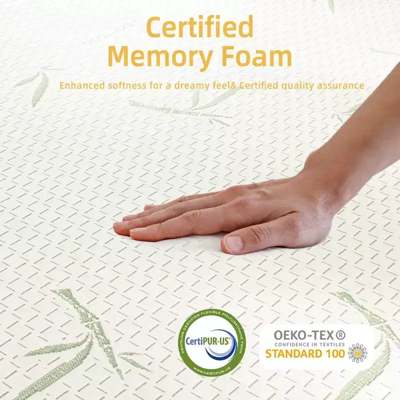 Materasso in schiuma memory gel SUGIFT 8 in una scatola con gel rinfrescante, supporto medio-rigido e certificazione CertiPUR