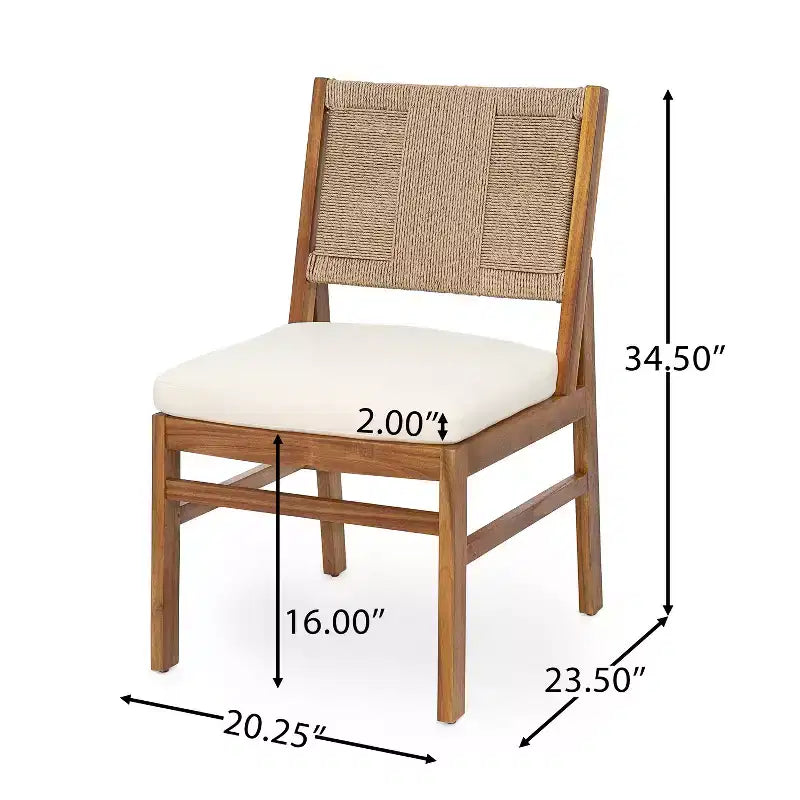 Christopher Knight Home Isidora, set da pranzo da esterno rustico a 5 pezzi in legno di acacia con sedie in vimini intrecciato