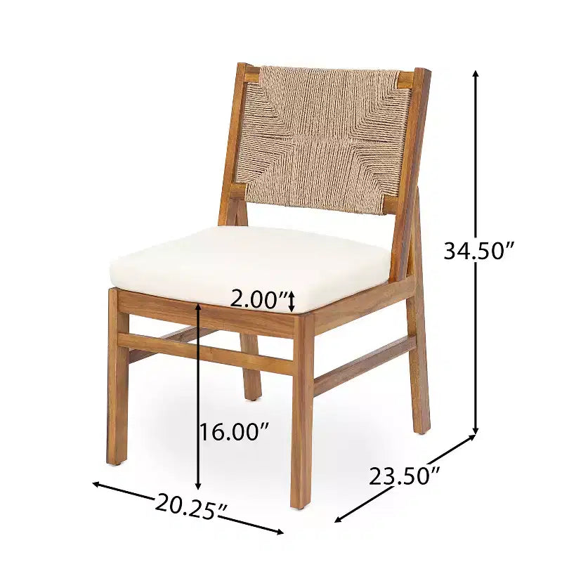 Christopher Knight Home Isidora, set da pranzo da esterno rustico a 5 pezzi in legno di acacia con sedie in vimini intrecciato