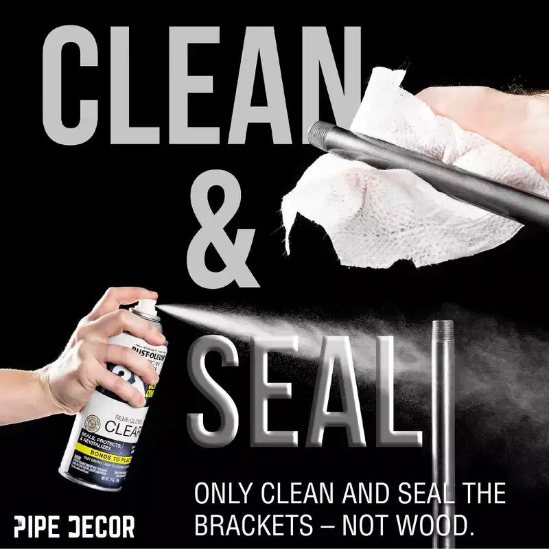 RESTORE Riverstone Grey 36 in. Mensole con staffe angolate di Pipe Decor