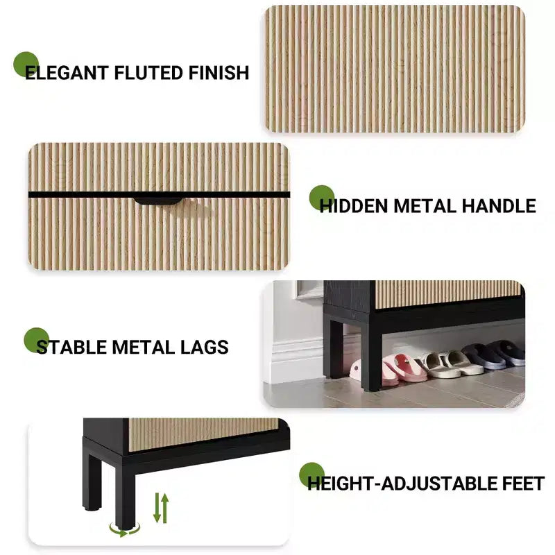 TruAIR Scarpiera a 4 Cassetti - Organizzatore Stretto da Ingresso a Libera Installazione con Gambe in Metallo per Corridoio/Foyer