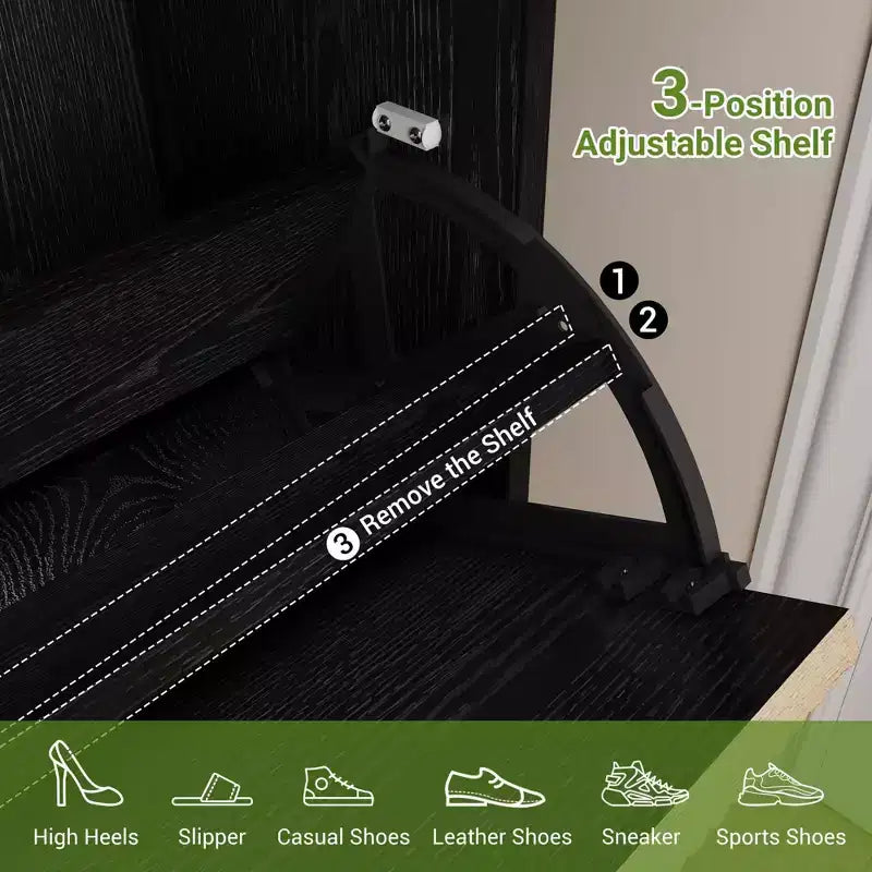 TruAIR Scarpiera a 4 Cassetti - Organizzatore Stretto da Ingresso a Libera Installazione con Gambe in Metallo per Corridoio/Foyer