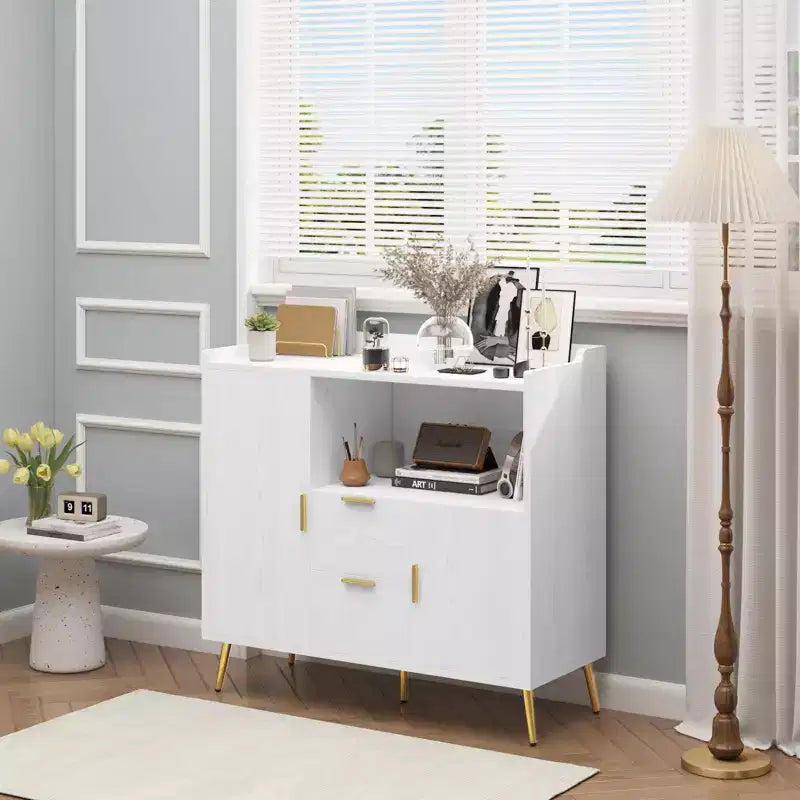 Mobile microonde da cucina da 100 cm, credenza stile rustico con contenitori e cassetti