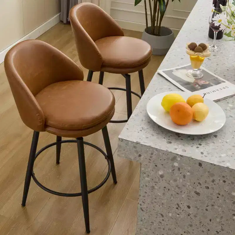 TruAIR 26 Sgabelli da bar (set da 2) - Sgabelli da bancone girevoli moderni con schienale e pelle PU per isola cucina