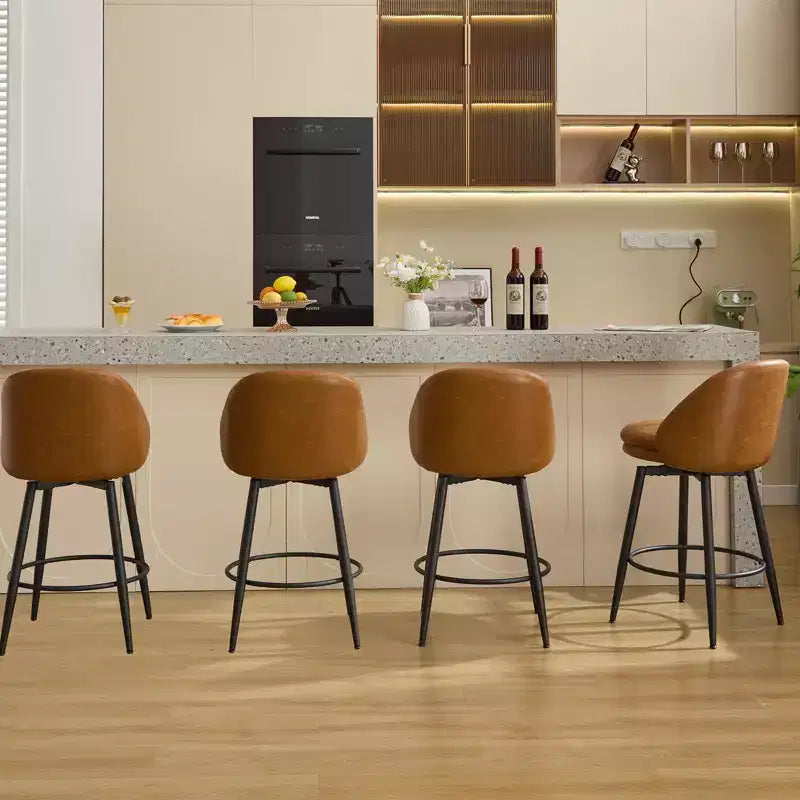 TruAIR 26 Sgabelli da bar (set da 2) - Sgabelli da bancone girevoli moderni con schienale e pelle PU per isola cucina