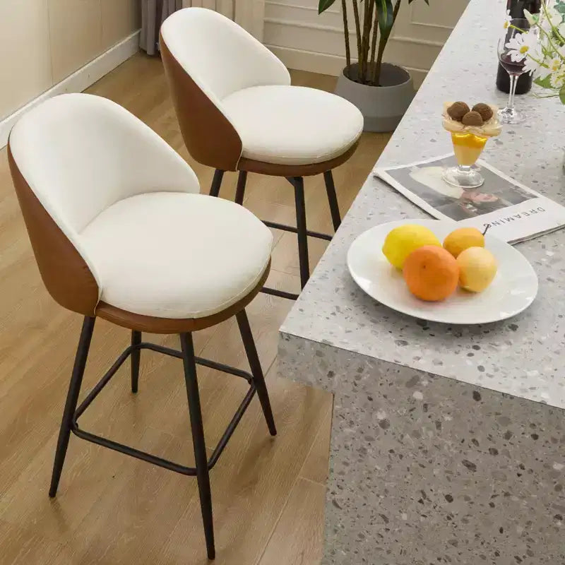 TruAIR 26 Sgabelli da bar (set da 2) - Sgabelli da bancone girevoli moderni con schienale e pelle PU per isola cucina