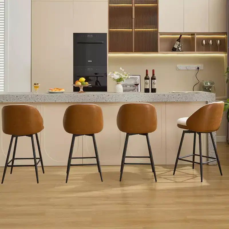 TruAIR 26 Sgabelli da bar (set da 2) - Sgabelli da bancone girevoli moderni con schienale e pelle PU per isola cucina