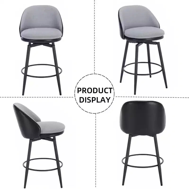 TruAIR 26 Sgabelli da bar (set da 2) - Sgabelli da bancone girevoli moderni con schienale e pelle PU per isola cucina