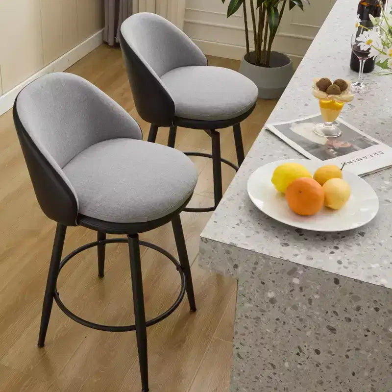 TruAIR 26 Sgabelli da bar (set da 2) - Sgabelli da bancone girevoli moderni con schienale e pelle PU per isola cucina
