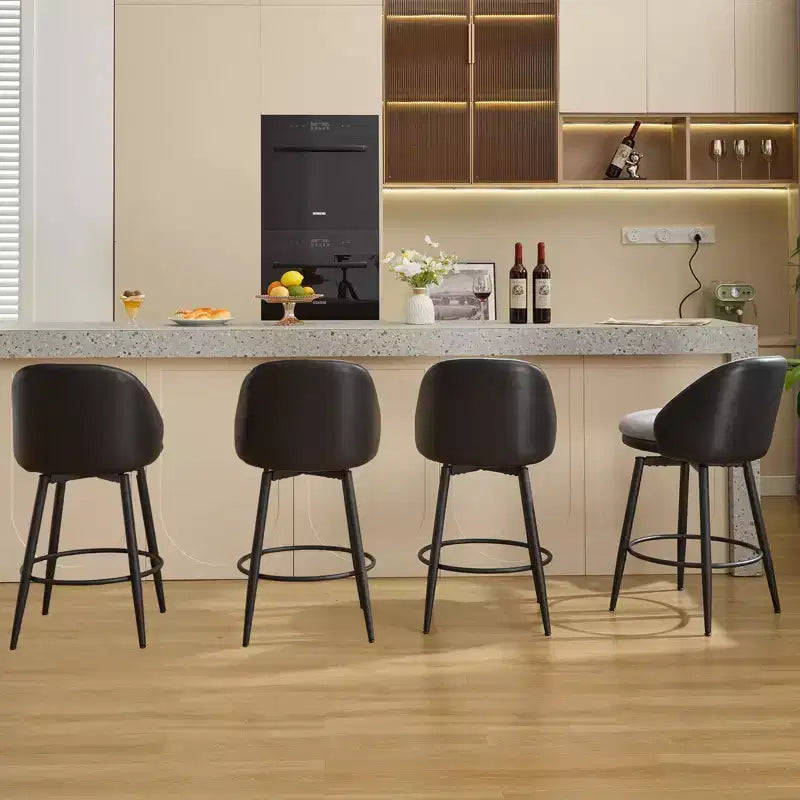 TruAIR 26 Sgabelli da bar (set da 2) - Sgabelli da bancone girevoli moderni con schienale e pelle PU per isola cucina