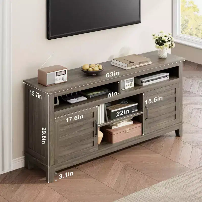 Mobili TV e Console, Mobile TV Moderno per Televisori fino a 63'', Centro di Intrattenimento con Ripiani Regolabili, Consolle TV Multimediale per Soggiorno, Camera da Letto
