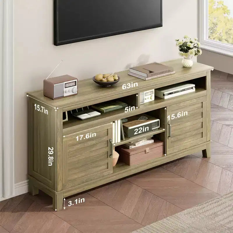 Mobili TV e Console, Mobile TV Moderno per Televisori fino a 63'', Centro di Intrattenimento con Ripiani Regolabili, Consolle TV Multimediale per Soggiorno, Camera da Letto