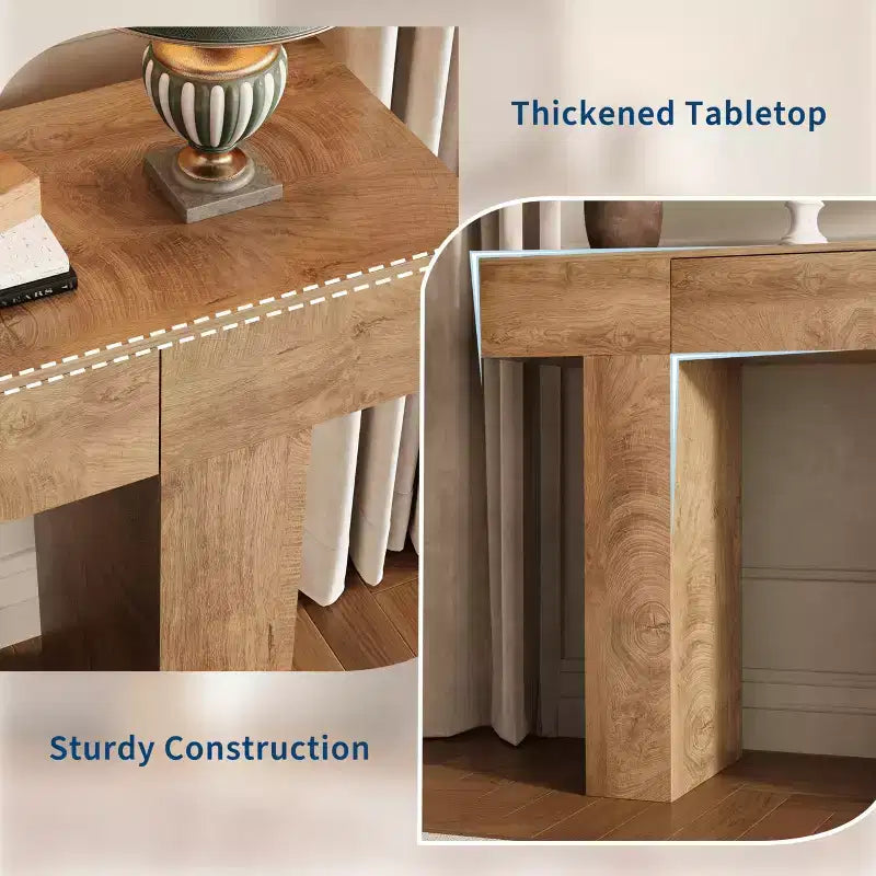 Tavolo consolle lungo 120 cm con cassetto, tavolo rettangolare in legno da divano da mettere dietro al divano, tavoli industriali da ingresso in stile rustico per corridoi e androni