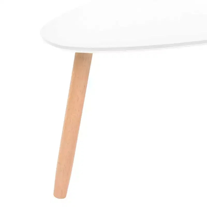 Tavolini da caffè set da 2 Bianco legno di pino massello, MDF Media Durevole