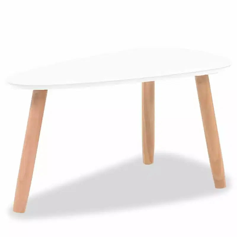 Tavolini da caffè set da 2 Bianco legno di pino massello, MDF Media Durevole