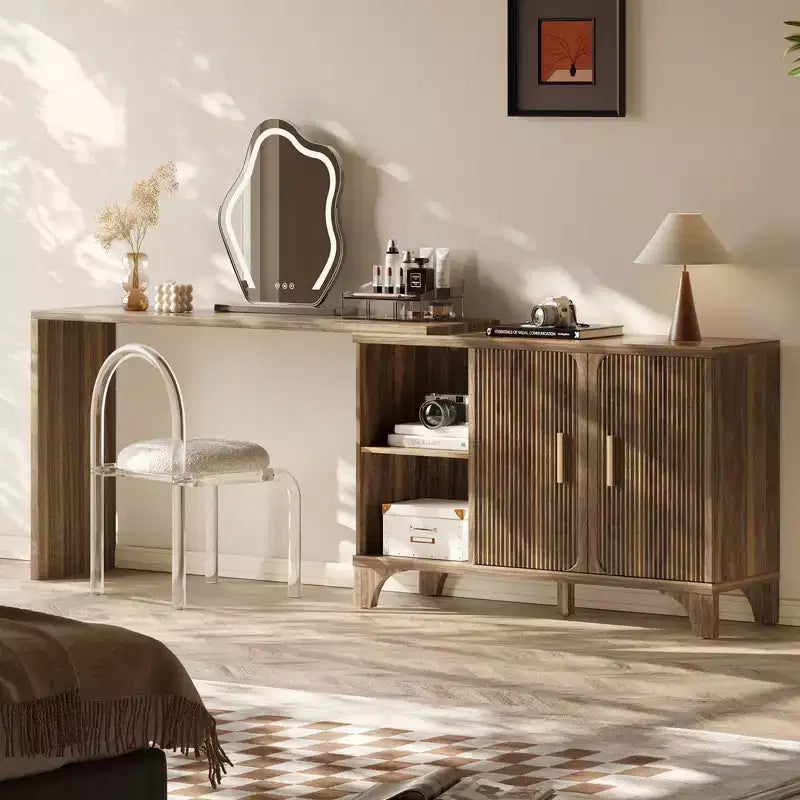 Mobile Contenitore Moderno SUGIFT con Ripiani Regolabili, Struttura in Legno Resistente, Base Rialzata e Organizzazione Domestica Multiuso