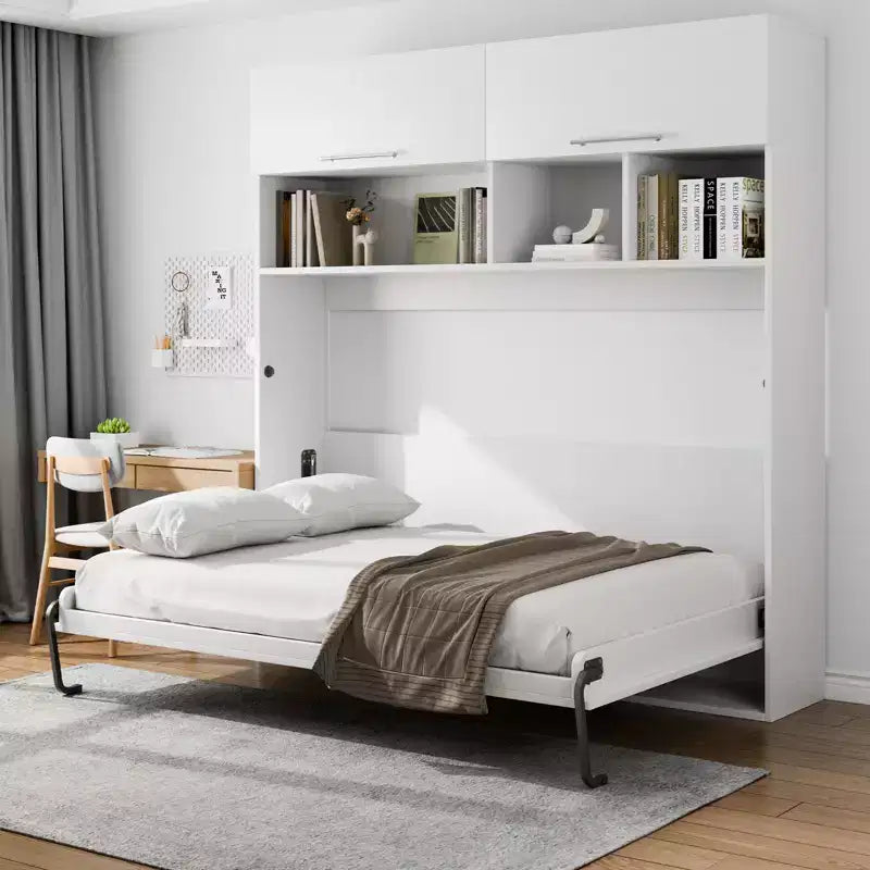 VEVOR Kit Letto a Scomparsa, Matrimoniale, Kit Hardware Meccanico per Letto a Muro Fai da Te Deluxe, Supporto Telaio Letto Resistente con Leva Pneumatica, Letto a Muro Pieghevole, Nero