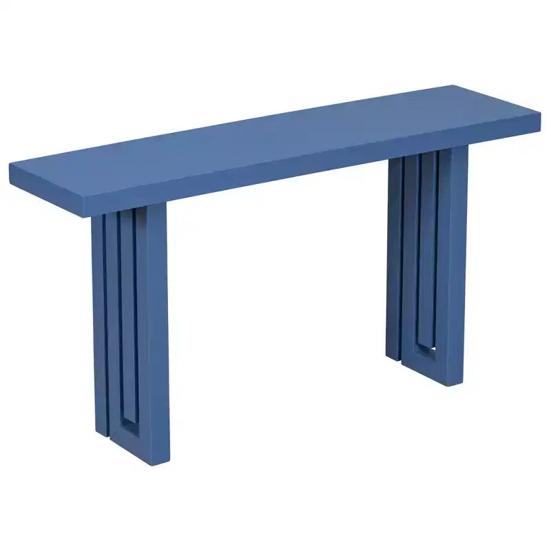 Consolle Okak Minimalism con impiallacciatura in rovere, tavolo da ingresso con piano e gambe spessi, tavolino d'appoggio per soggiorno, corridoio