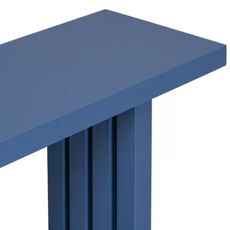 Consolle Okak Minimalism con impiallacciatura in rovere, tavolo da ingresso con piano e gambe spessi, tavolino d'appoggio per soggiorno, corridoio